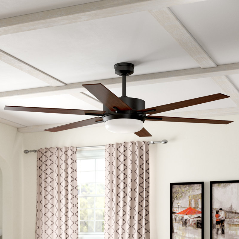 Keathley 60'' Ceiling Fan with Light Kit, Oil Rubbed Bronze with Applewood/Cherry Blades