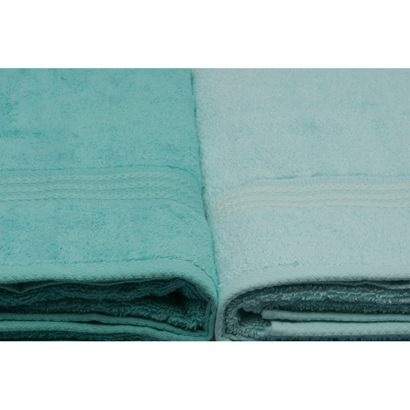 Ensemble de serviettes de bain luxueuses 4 pièces, 100% coton, 27,6 po x 55,1 po | Doux et absorbant, 500 gr / m² | Lavable à la machine à 104 ° F | Élégantes couleurs vert clair, vert et menthe, avec boîte-cadeau spéciale