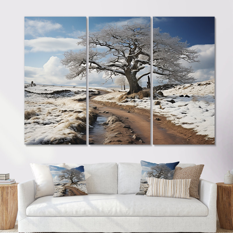 «Road in Meadow Horizon», ensemble d'art mural prairie, H 28 po x l 36 po x P 1 po, Toile tendue