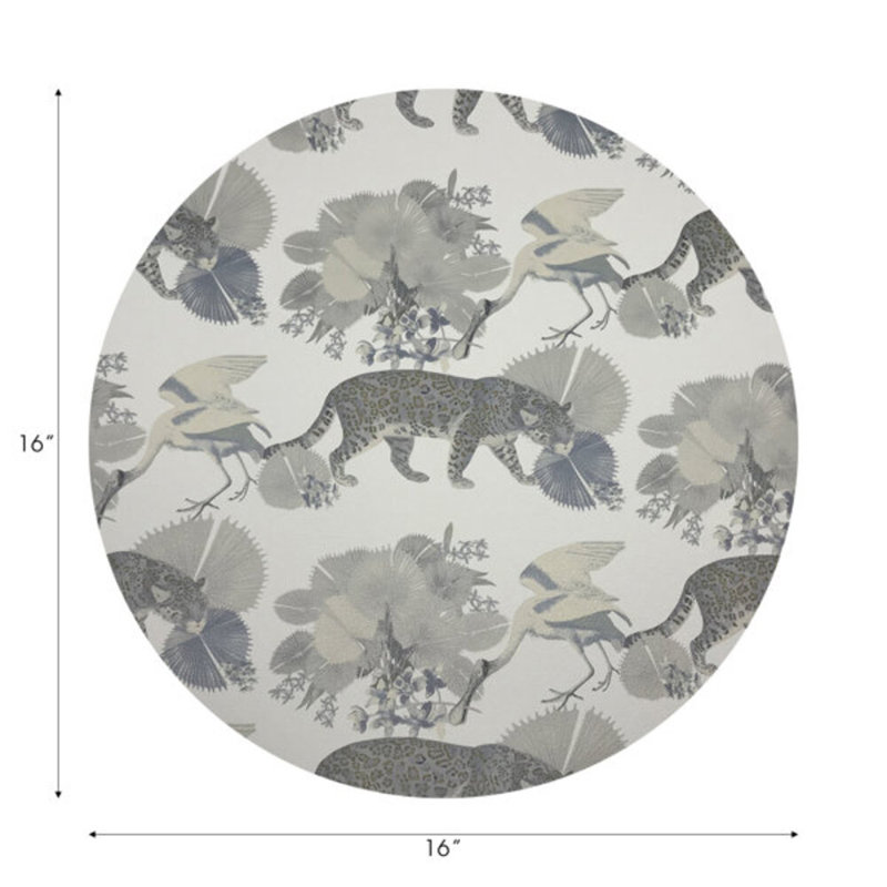 Leopard Walk Pebble 16" Vinyl Placemat, Cameo