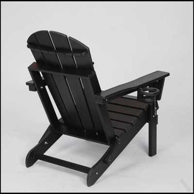 HDPE Folding Adirondack Chair With Dual Cup Holder - Durable, Weather-Resistant, And Comfortable Outdoor Seating Solution