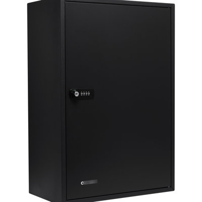 Armoire à clés murale avec 300 clés et étiquettes d'identification colorées - acier noir, réglable, serrure à combinaison, clé de rangement en acier, serrure, pour