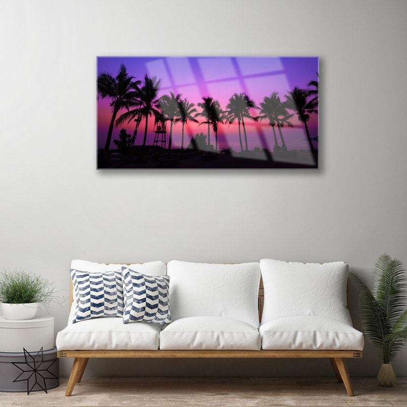 Landscape Palm Trees - Unframed Photograph on Glass