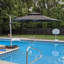 Parasol en porte-à-faux à énergie solaire rond 11 pi à DEL Cotter, noir-332642842