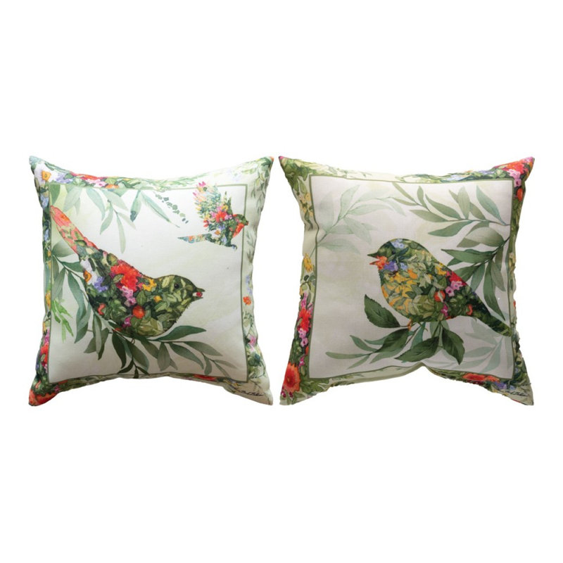  Garden Wings Climaweave Pillow, White/Green/Red