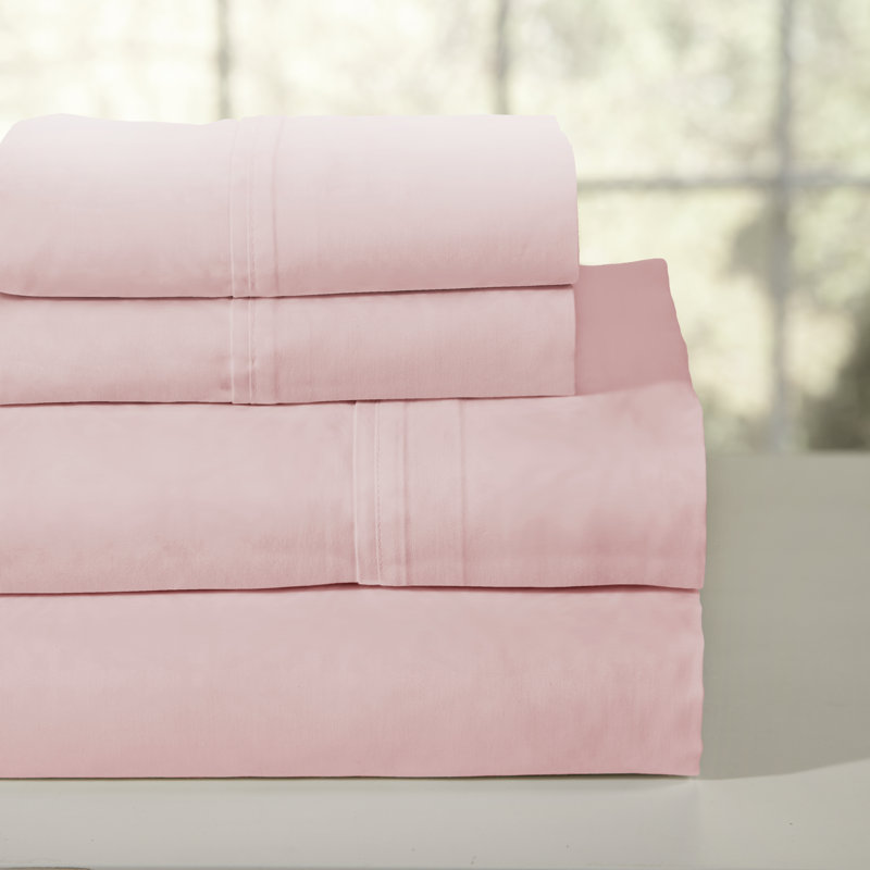 King Size White Cotton Percale Sheet Set