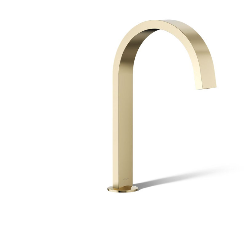 Components Deck-Mount Bath Spout with Ribbon Design, Gold