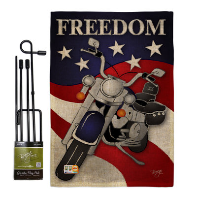Double Sided 18.5'' H x 13'' W Polyester Independence Day Flag Set