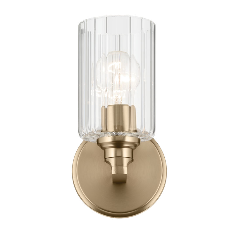 9.5" 1-Light Wall Sconce with Glass, Bronze, Clear