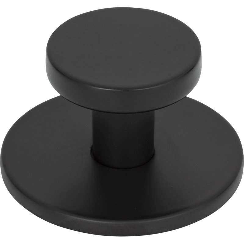 Dot 2" Diameter Round Knob, Black, 1 1/4"
