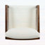 Fauteuil club d'extérieur en bois d'acacia durable avec dossier en corde et coussins beiges hydrofuges pour la terrasse, la terrasse ou la cour