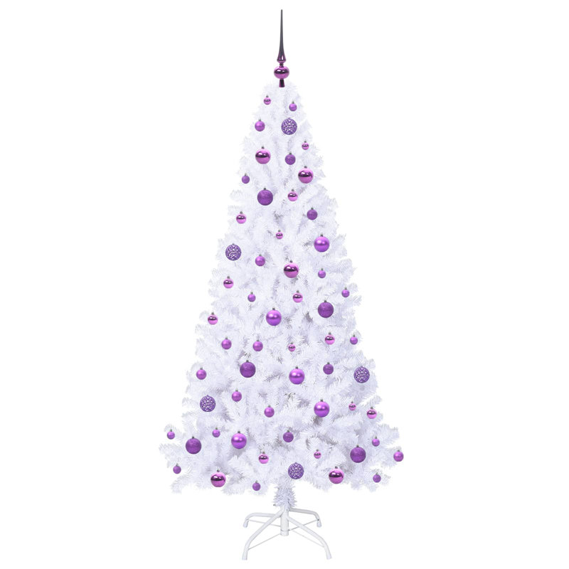 Lighted Artificial Christmas Tree, 180cm H, Purple