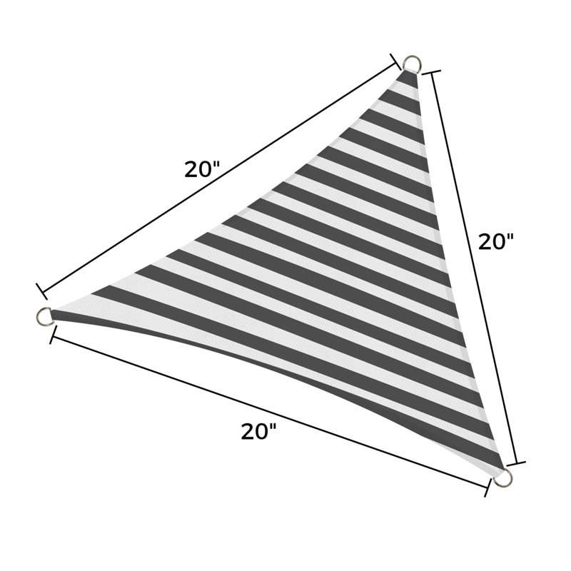 Toile d'ombrage triangulaire 14 ", Brun / Blanc, 20 pi x 6 pi