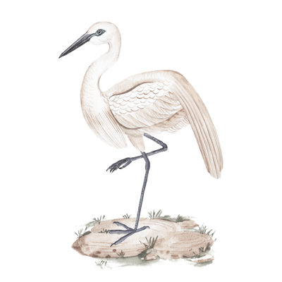 A White Heron III - Painting on Canvas