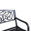Banc d'extérieur en métal noir de 127 cm (50 po) avec assise à lattes pour jardin, porche, cour, entrée, revêtement antirouille, résistant à l'eau.