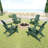 HDPE Folding Adirondack Chair with Cup Holder,  Green-1580772929