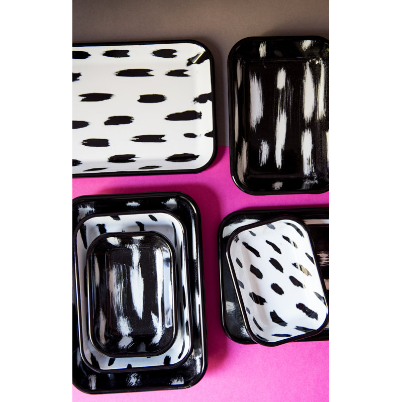 Albrechtice Platter, Black/White, 4cm H x 21cm W x 14cm D