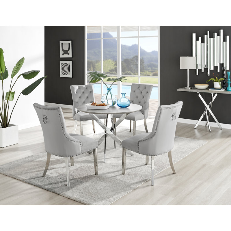 4 - Person Dining Set, Grey/Beige