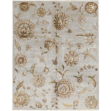 Floral Area Rug in Camel