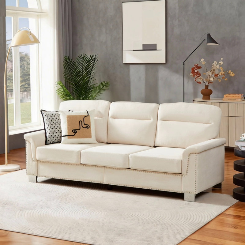 Canapé 3 places 82 po, Beige