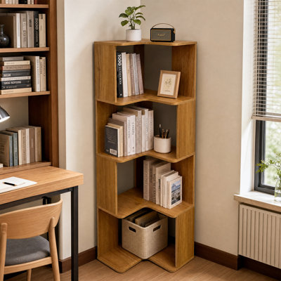 Bibliothèque d'angle modulaire avec options de tailles multiples