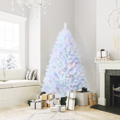 The Holiday Aisle® 7ft White Realistic Xmas Tree, Lush Christmas Tree W/ 1156 Pvc & Pet Branch Tips -  5C56559ACB7E4F509F3D5A16AC7D9AEB