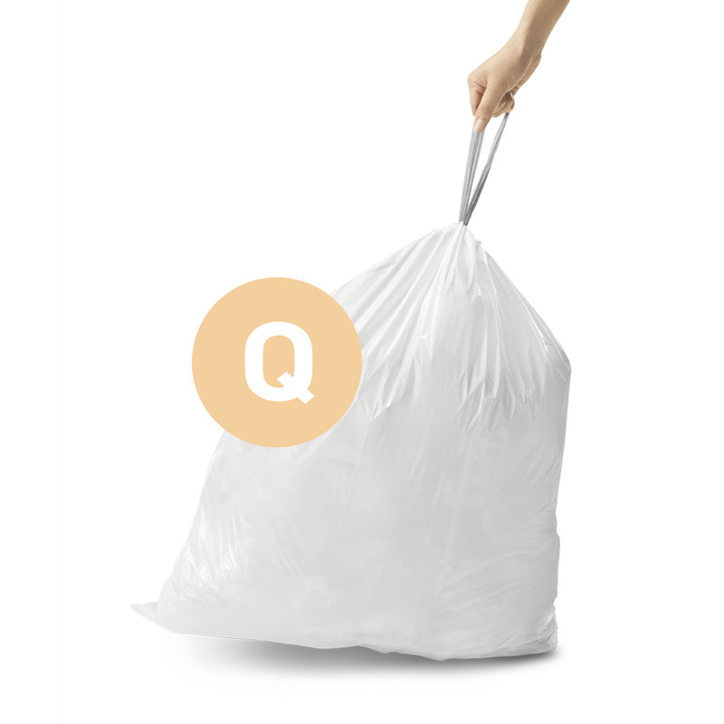 simplehuman Code Q Genuine Custom Fit Drawstring Trash Bags Dispenser Packs, 100 Count
