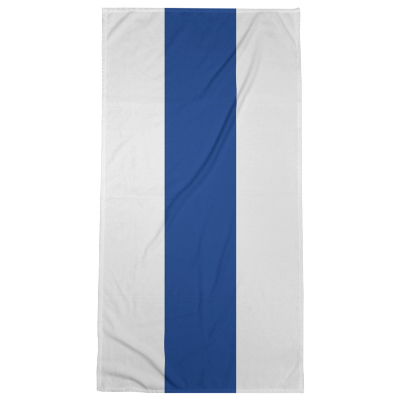 Bath Towel, Off White/Royal Blue