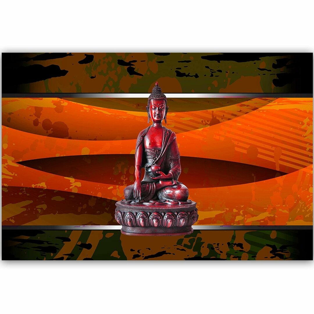 Leinwandbild Buddha auf abstraktem Hintergrund 1