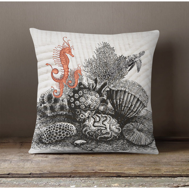 Throw Pillow With Insert, 20"H x 20"W, White/Gray 6
