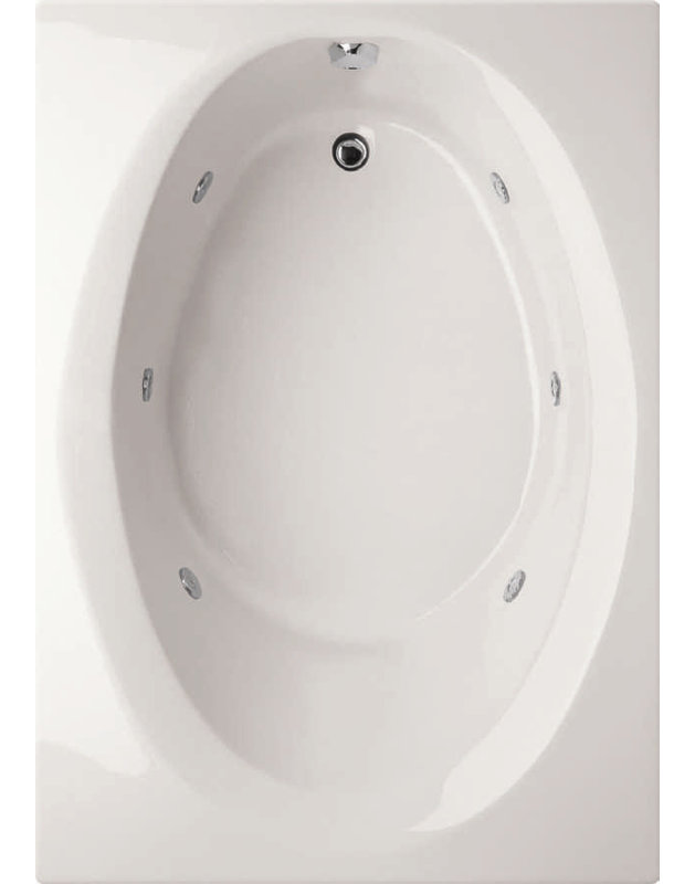 Ovation 66'' x 42'' Acrylic Bathtub, White, Satin Chrome