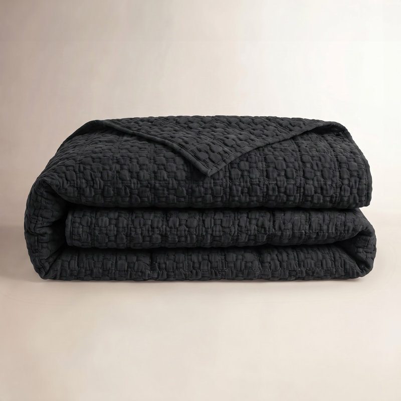 Lodi Matelasse Coverlet, King Coverlet, Black