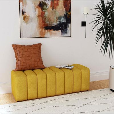 Banc d'appoint rembourré en tissu