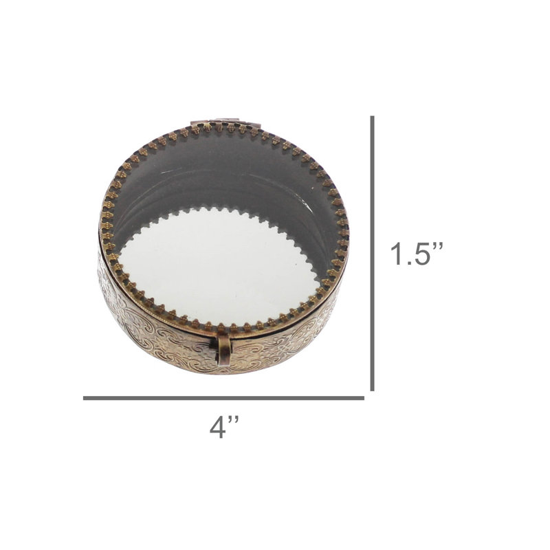 Boîte à bijoux ronde en miroir