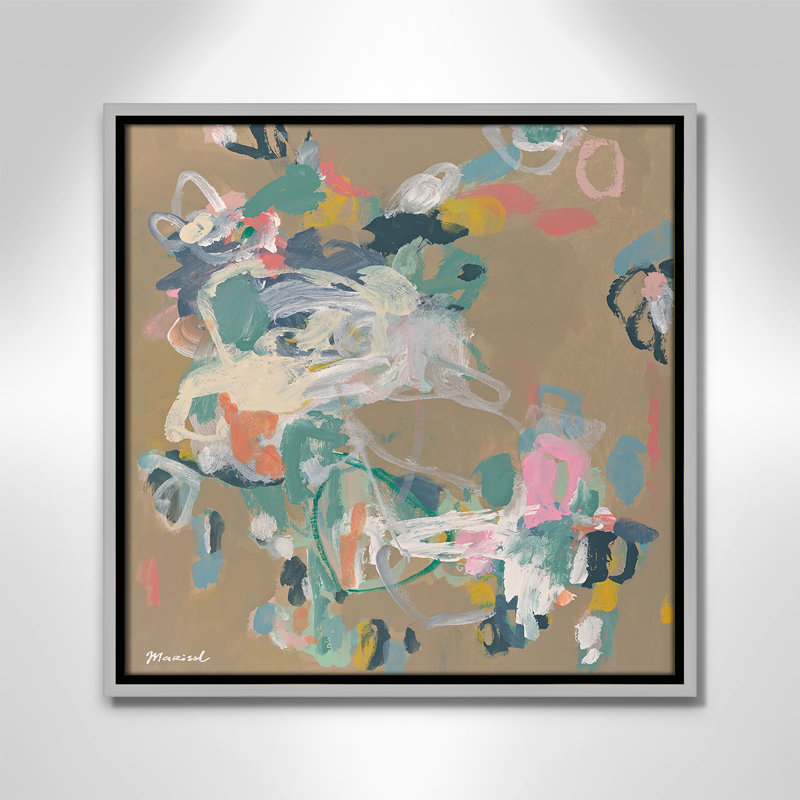 Abstract Flow Square Version Print by Marisol Evora, Silver, 17.5" H x 17.5" W