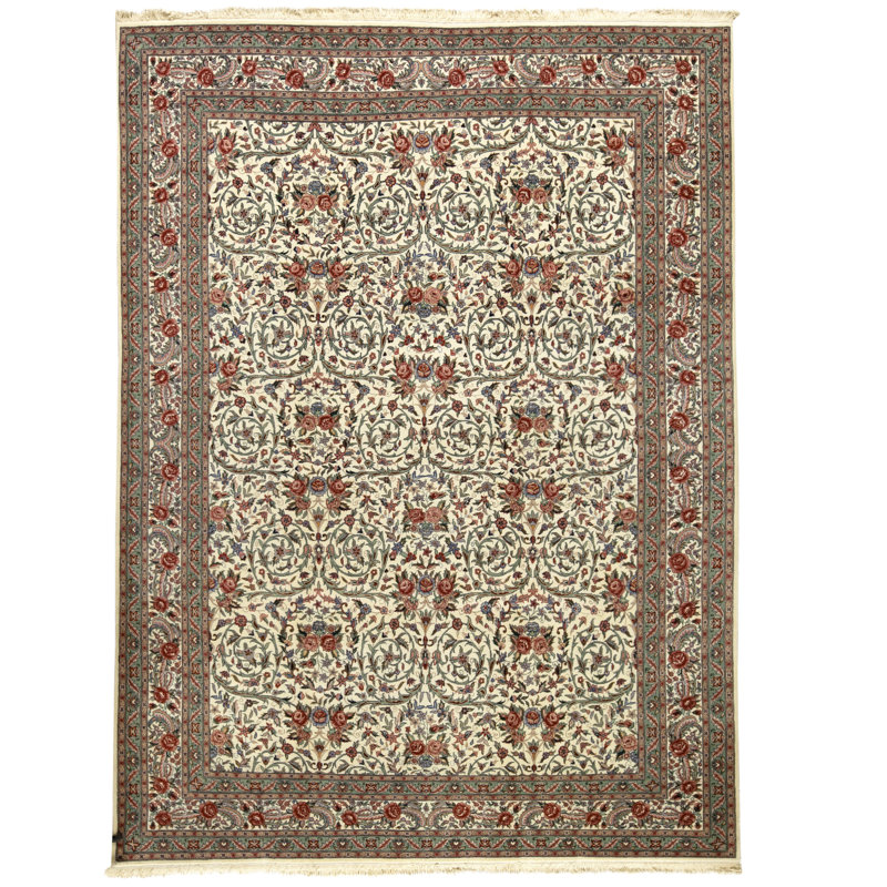 Tapis ivoire noué à la main de haute qualité