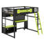 Lit mezzanine en bois avec bureau-879620465