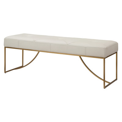 Banc en cuir Nehmia Ivory