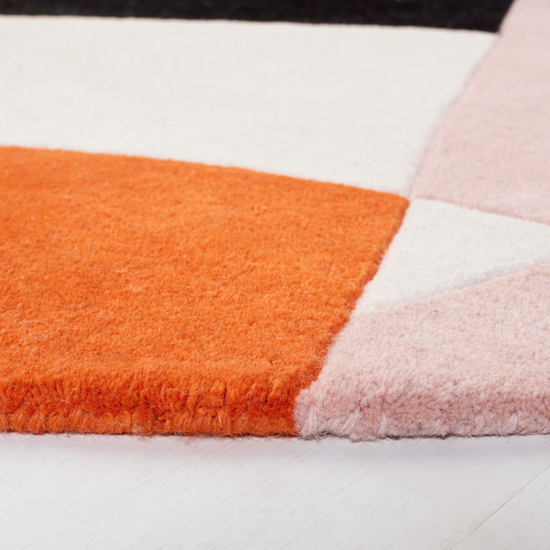 Tapis ivoire / rouille Hiro, Rond 6 pi
