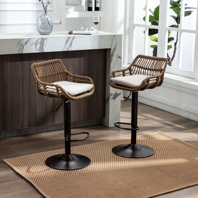 2 chaises bleues, siège réglable avec repose-pieds pour les tabourets de bar de salle à manger de 2, cuisine à domicile et