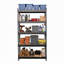 Étagère de rangement en acier thermolaqué noir mat à 5 niveaux avec tablettes HDF Ar Shelving-1390618736