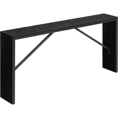 Console Table, 62.2" Long Sofa Table Behind Couch, Narrow Entryway Table, Farmhouse Dining Table With Angled Metal Frame, Industrial Console Table For Entryway, Black