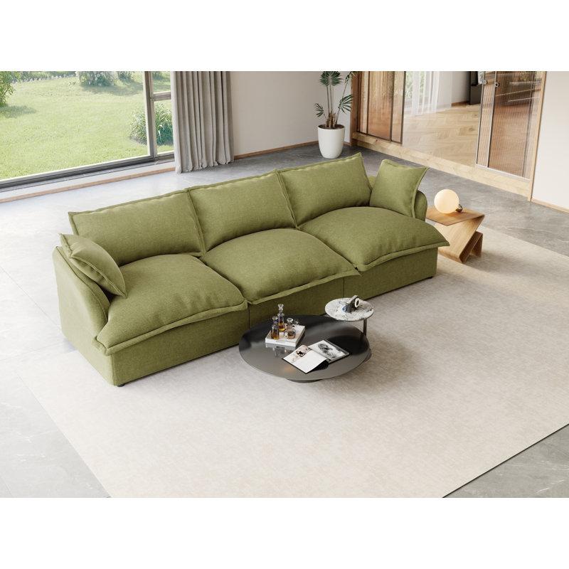Canapé modulaire rembourré en duvet, canapé convertible Comfty pour siège profond, housses de coussins amovibles, Vert