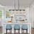 5 - Light Kitchen Island Linear Crystal Shade Pendant Light