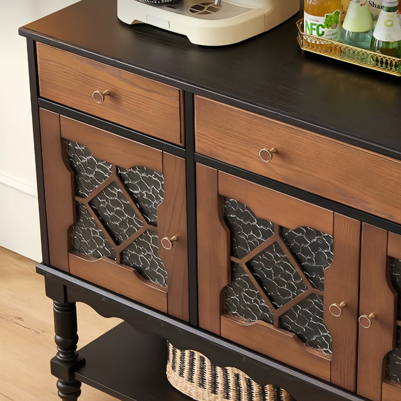 Mid ancient style solid wood sideboard cabinet