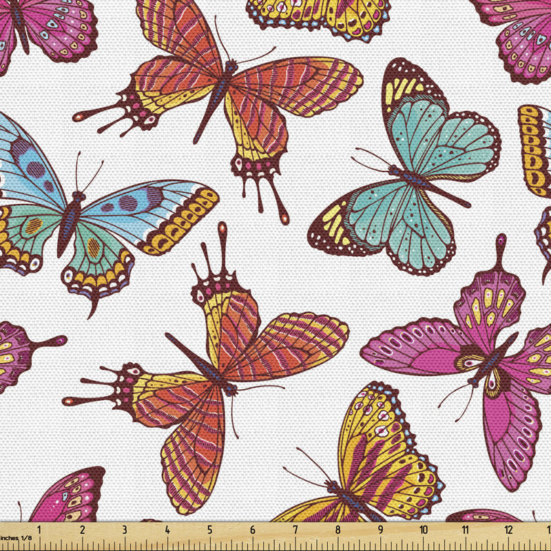 Cheryllynne Butterflies Feminine Flying Multi-Purpose Fabric