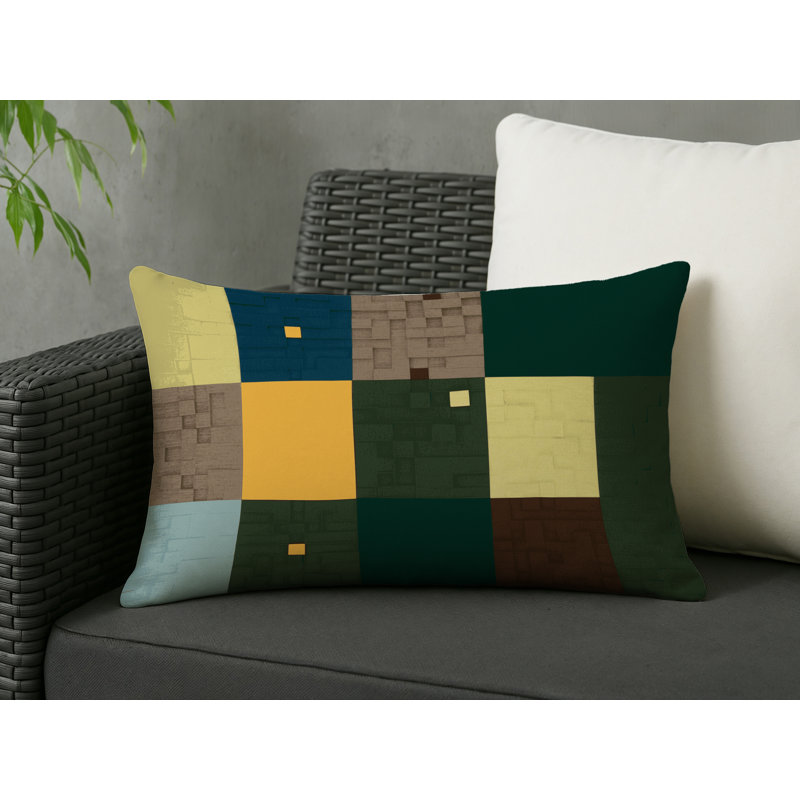 Grids Indoor And Outdoor Pillow, Rectangle 20"H x 14"W