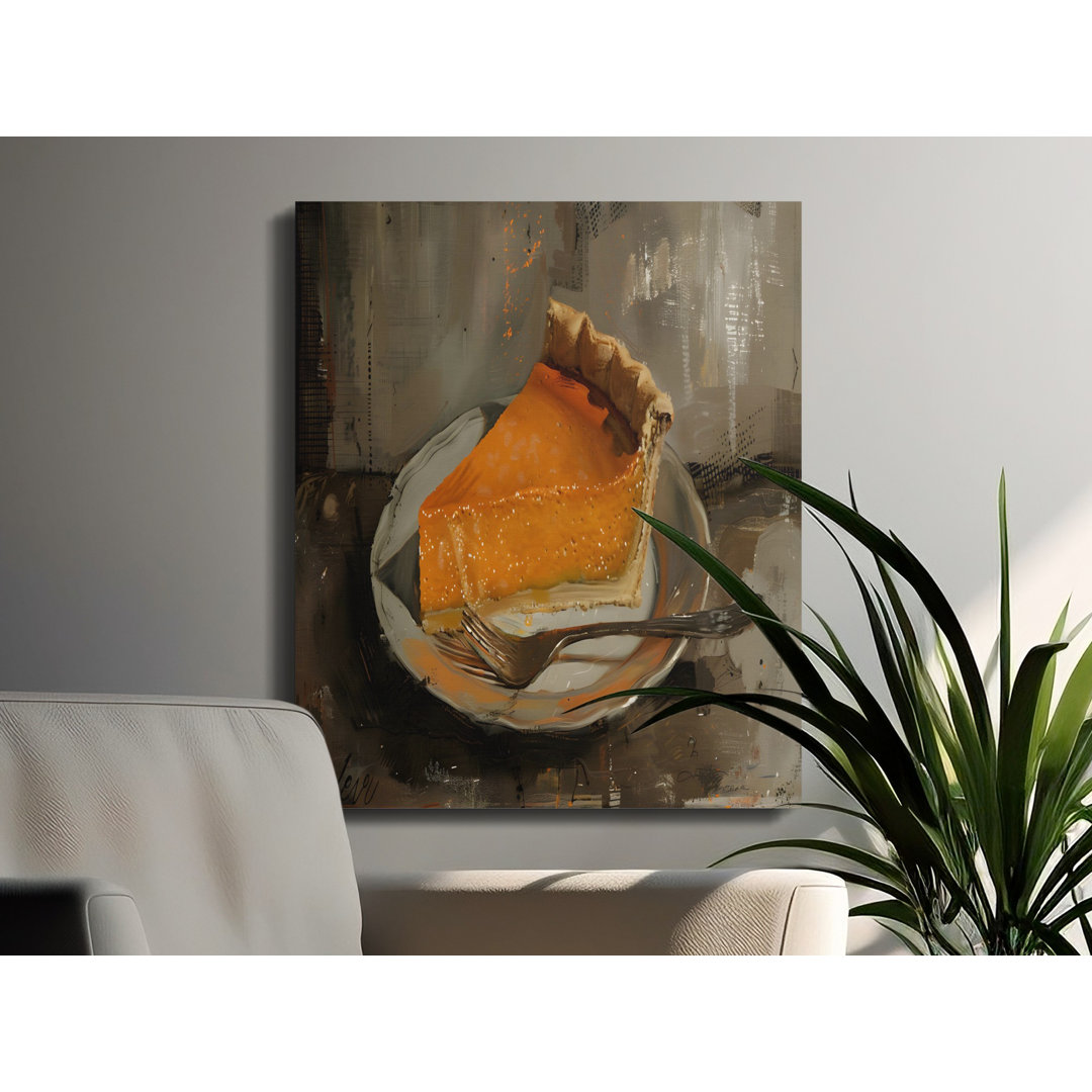Pumpkin Pie Canvas Wall Art, Dessert Food Print, Gallery Wrapped, Ready to Hang, Archival Quality, Modern Decor, Kitchen Art, Autumn Decor