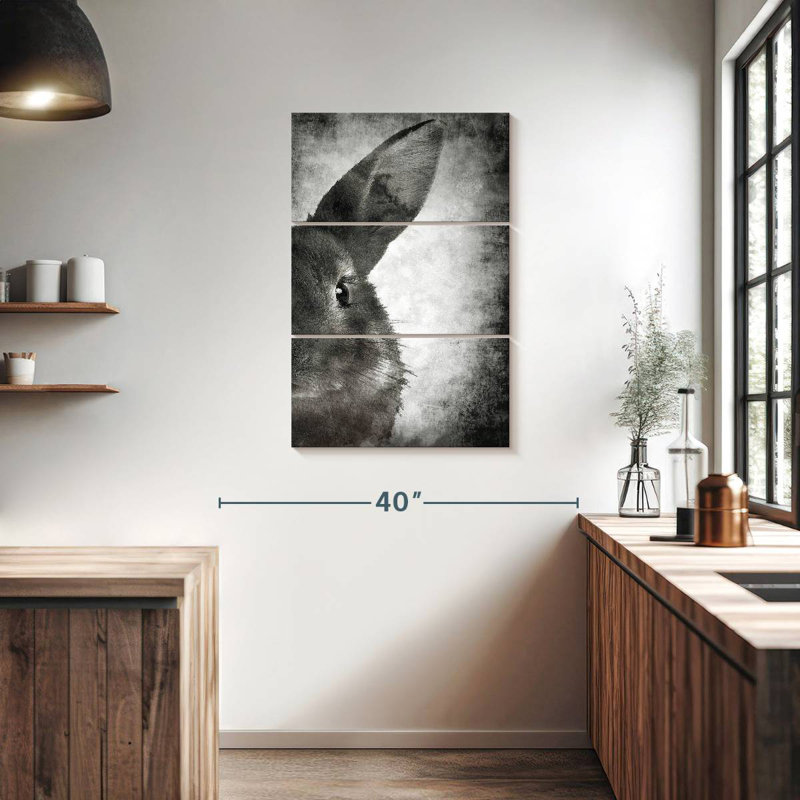Brampt Bunny Face Black And White, 38" H x 24" W