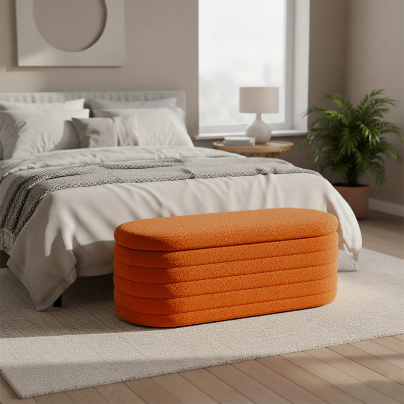 Banc de rangement rembourré Classic, Orange